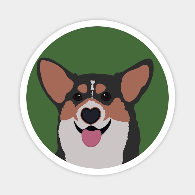 Corgi Smile Tri Magnet by Clarmeleon